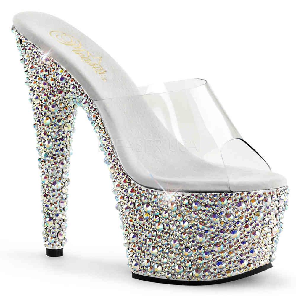 Pleaser - BEJEWELED701MS Mules à talons - Chaussures de pole dance - Noir Product image